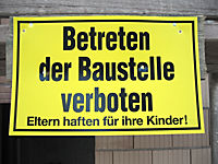 Betreten der Baustelle verboten